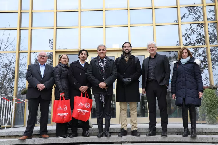 (v.l.n.r) Gerald Saule (Head of Vocational Training International), Dra. Edna Ardila Ramírez (Industry Consultat & Manager of Cartagena del Mar Clinic), Ricardo Alonso Ballén (Head of Internalization), Dr. Rolando Bechara Castilla (Rector), Dr. Elías Bechara Arango (Planning Director), Markus Johannes Zimmermann (Schulleiter und Geschäftsführer der Dr. Eckert Akademie) und Ursula Brendecke (Deputy Director, State of Bavaria, South American Office).