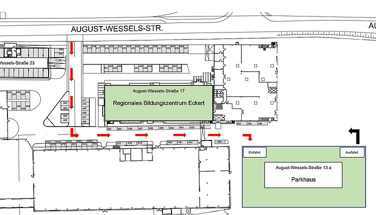 Anfahrtsplan - Parkhaus Augsburg